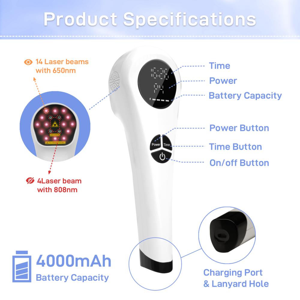 Hand-held Physical Treatment Low-level Infrared Light Cold Laser Therapy