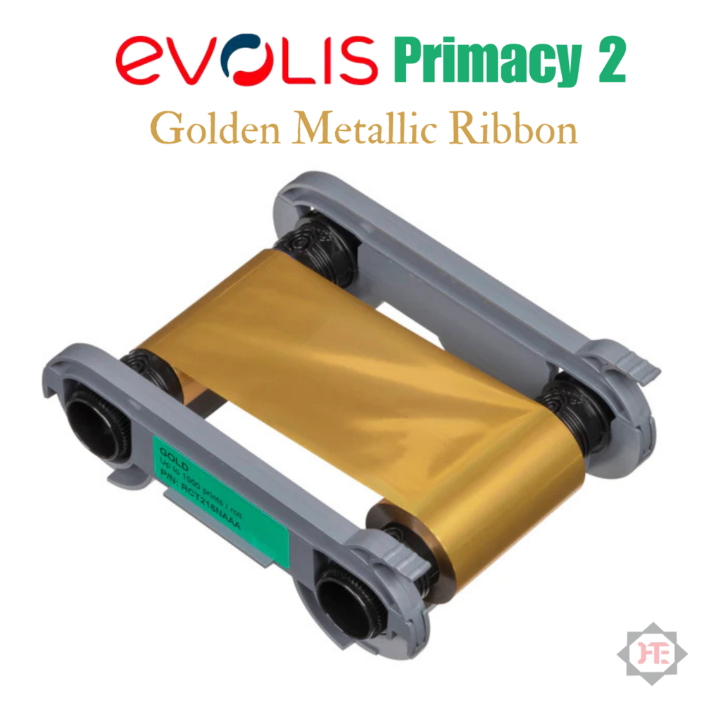 Golden Metallic Ribbon For Evolis Primacy2 ID Card Printer (1000 Prints)
