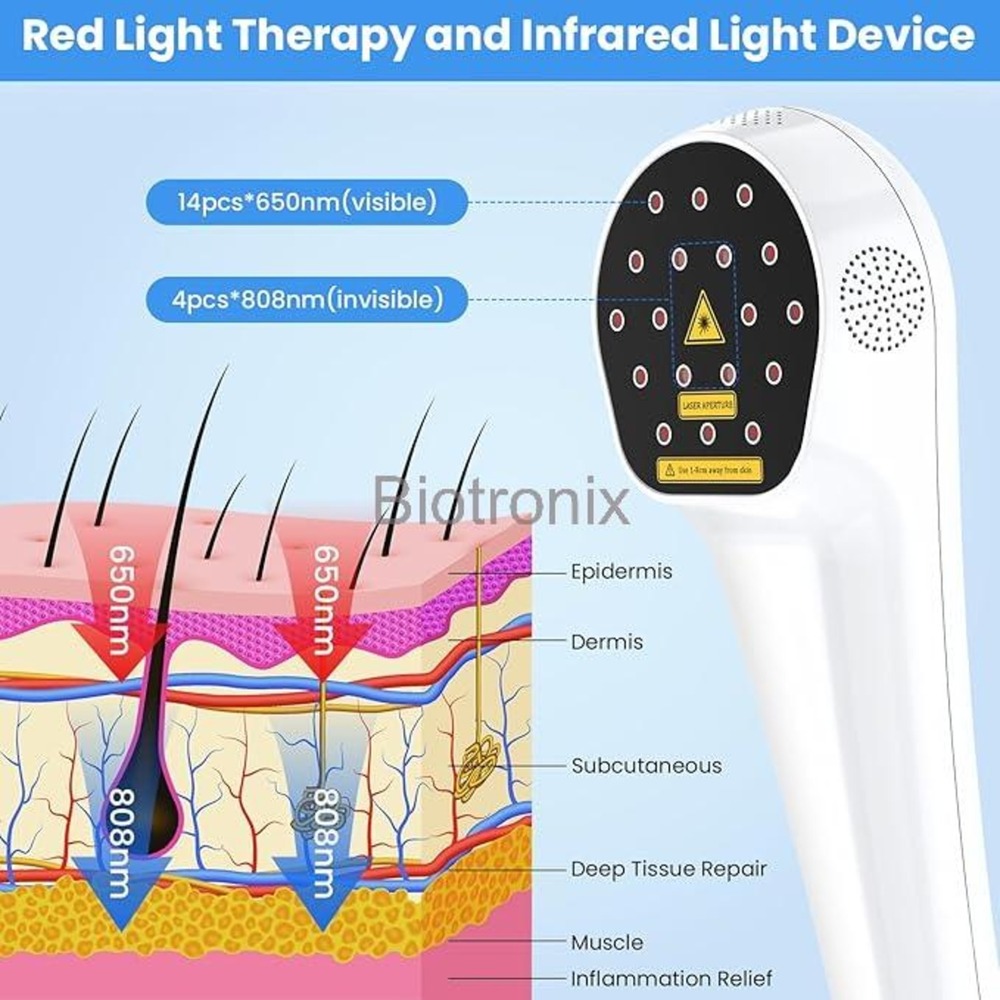 Portable Red Light Therapy for Shoulder Back Muscle Knee Joints Pain White