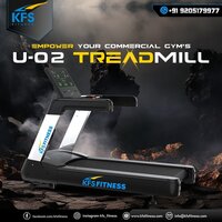 Commercial Treadmill U-02 - 3hp Max Power | 7hp Peak, 25t Running Belt, 1-20m/h Speed, 0-20% Incline, Supports 200kg User Weight, Taiwan Inverter With Heart Rate Sensor