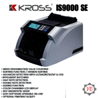 Kross Is9000 Se Mixed Value Cash Counting Machine With Fake Note Detector - Color: White/black