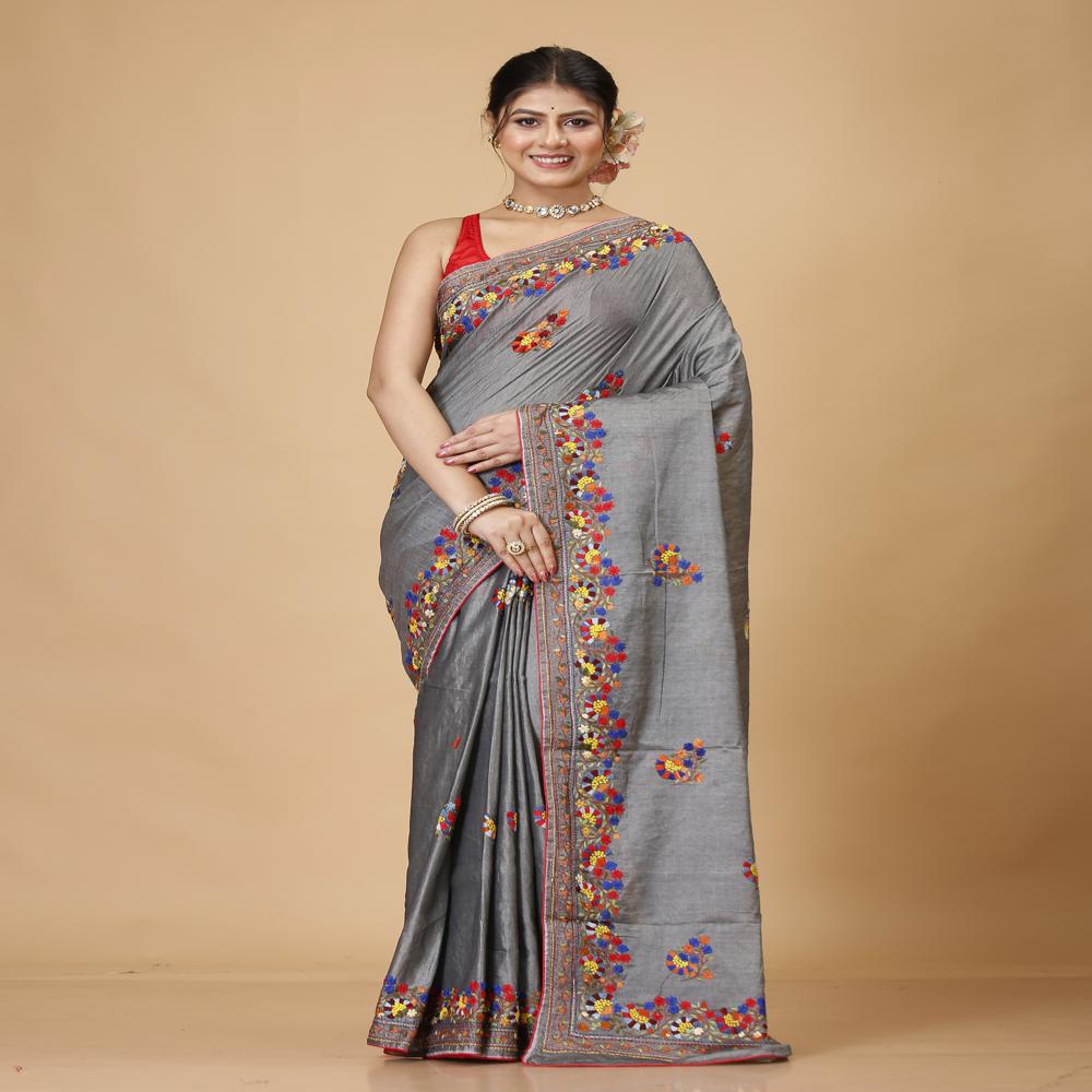 Parshi Embroidered Saree