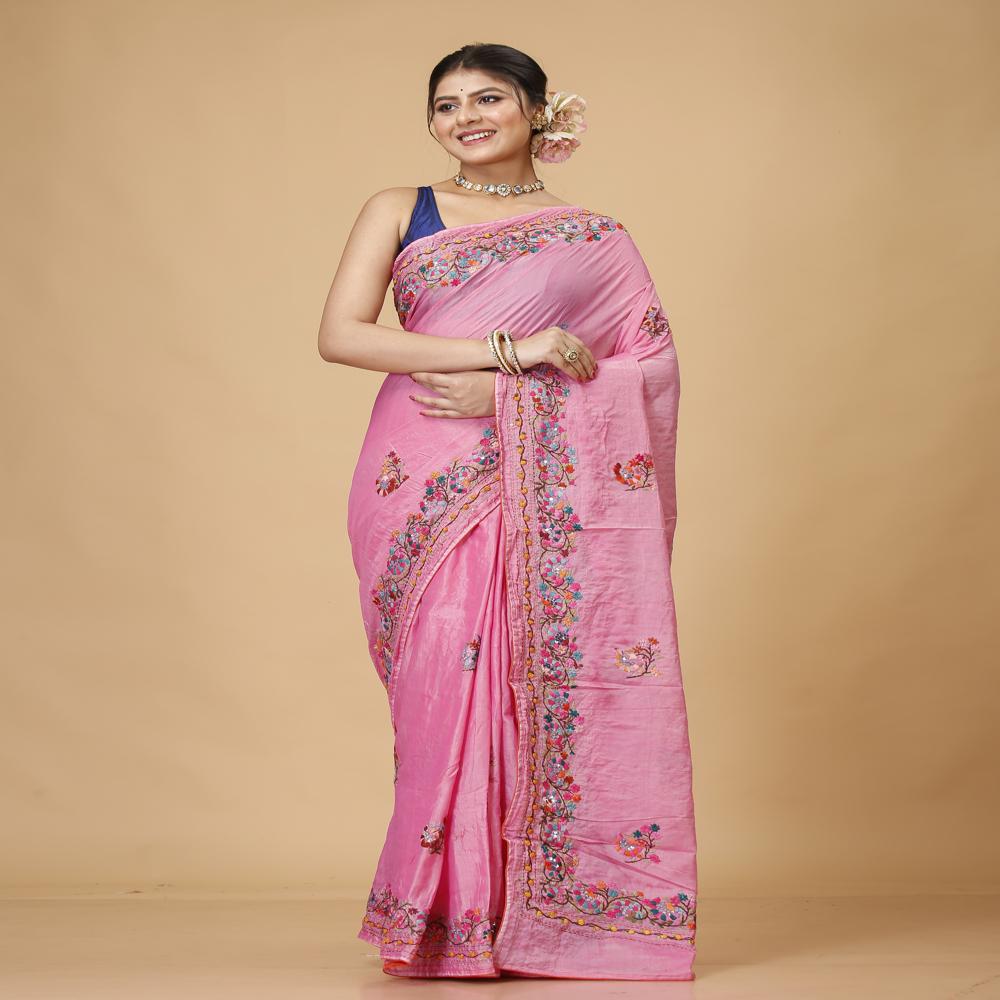 Parshi Embroidered Saree