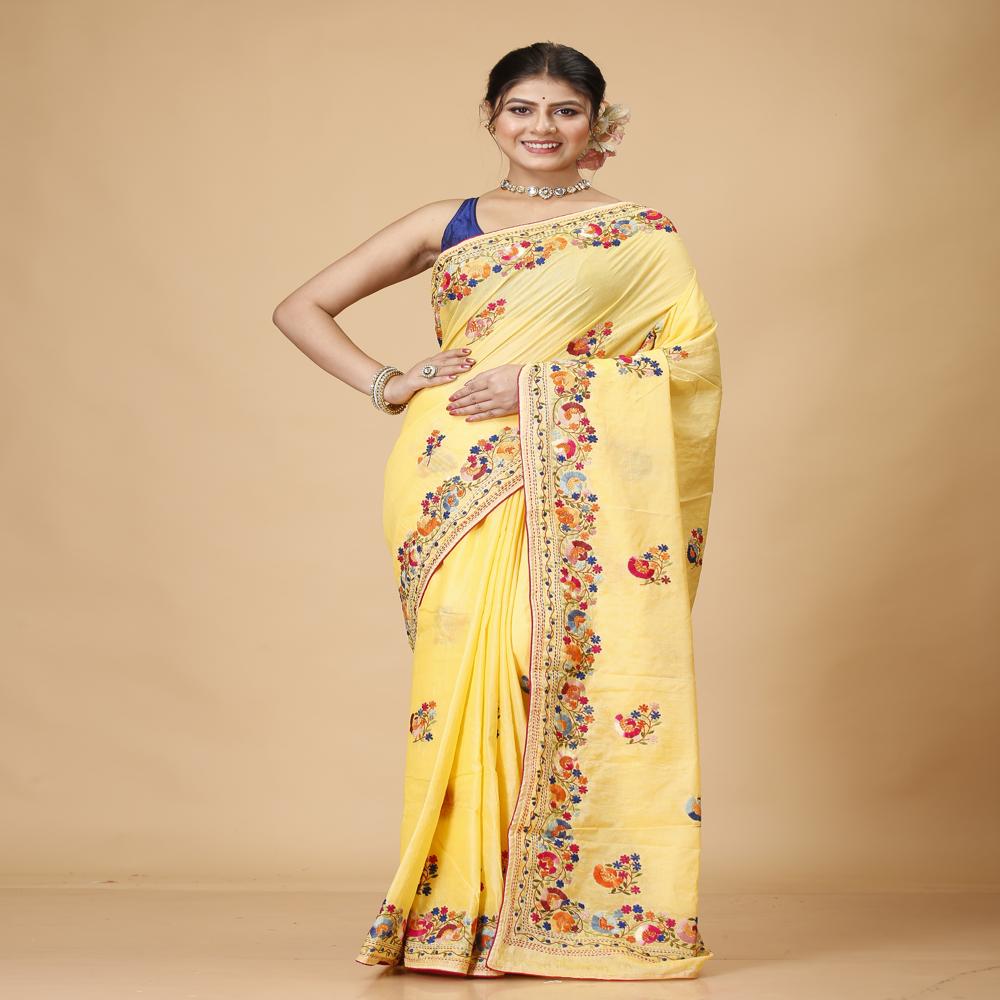 Parshi Embroidered Saree