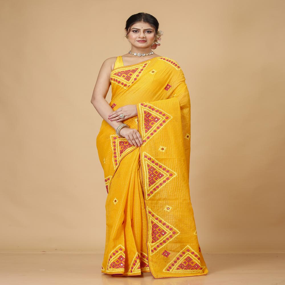 Gujrati Hand Stitch Saree