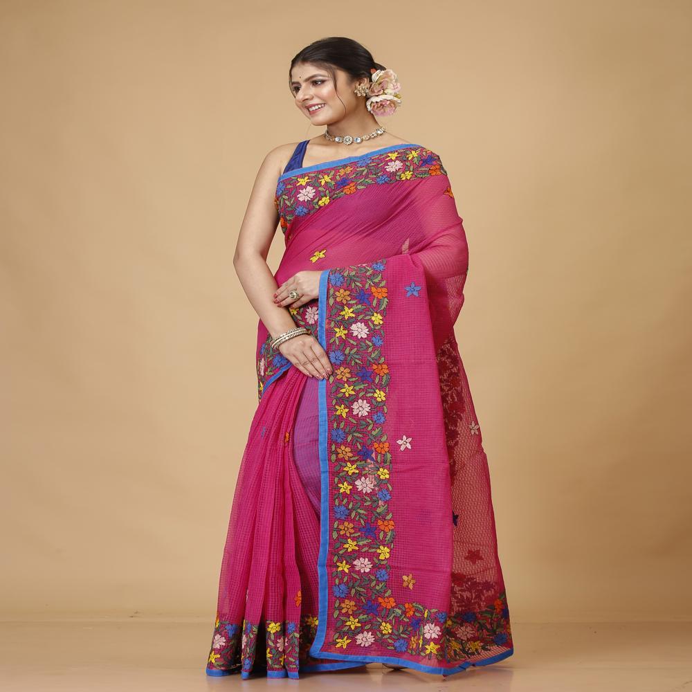 Kantha Hand Stitch Saree
