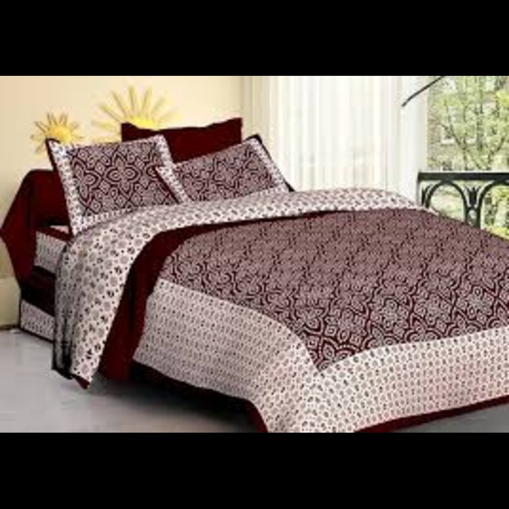 Duology Printed Double Bedsheet - Density: 90*100 Kilogram Per Cubic Meter (Kg/m3)