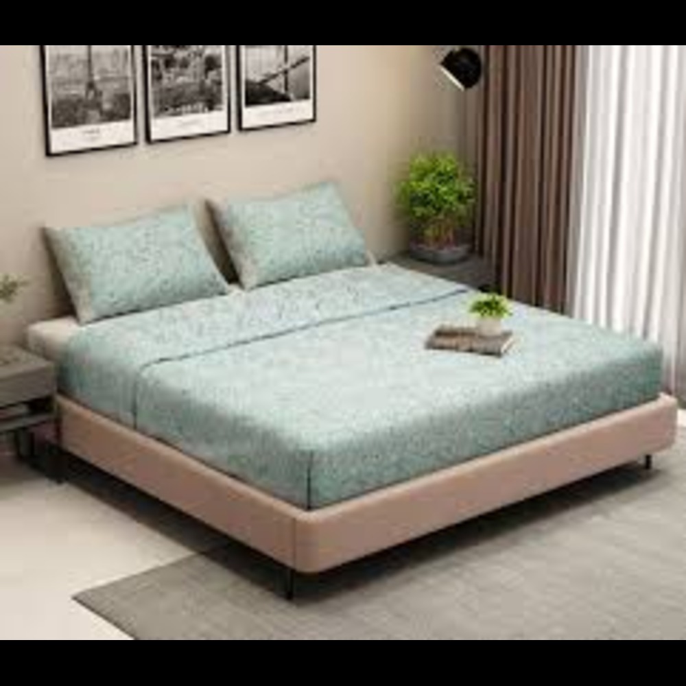 Duology Printed Double Bedsheet - Density: 90*100 Kilogram Per Cubic Meter (Kg/m3)