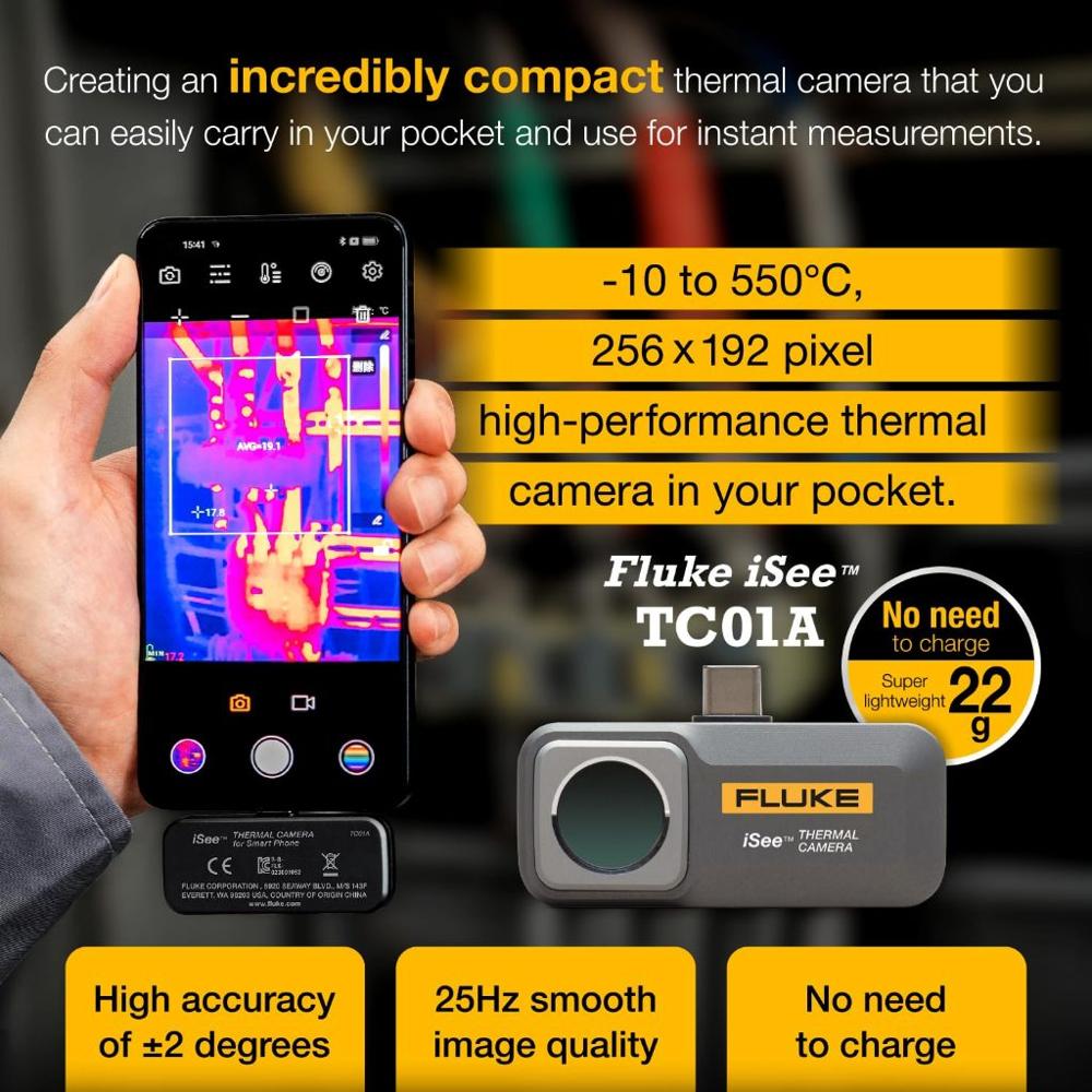 Fluke Tc01a Mobile Thermo Meter - Accuracy: 3.8 Mg