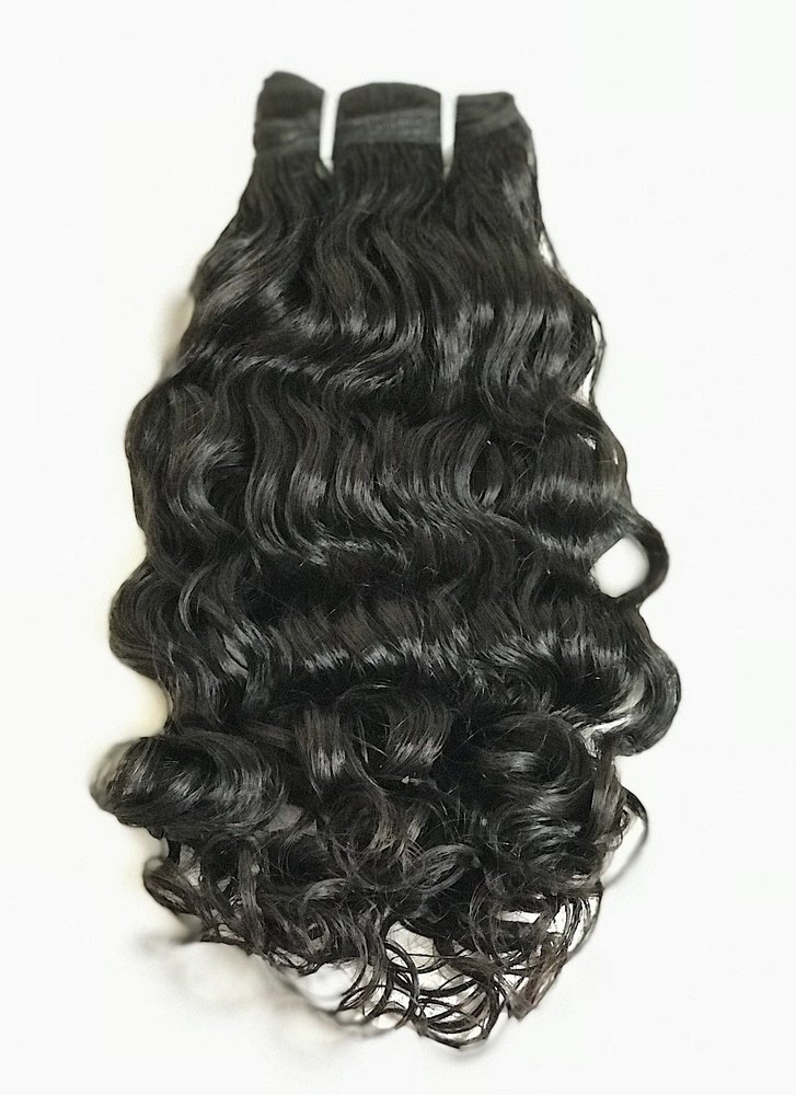 Natural Machine Weft Brazilian Remy Loose Curly Hair, 10