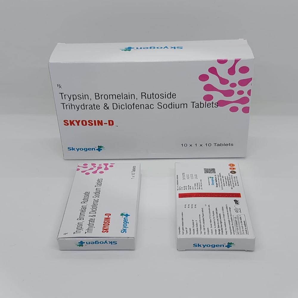 TRYPSIN 48, BROMELAIN 90, RUTOSIDE TRIHYDROTE 100, DICLOFENAC SODIUM 50 TABLET