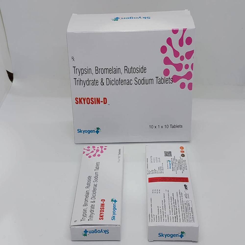 TRYPSIN 48, BROMELAIN 90, RUTOSIDE TRIHYDROTE 100, DICLOFENAC SODIUM 50 TABLET