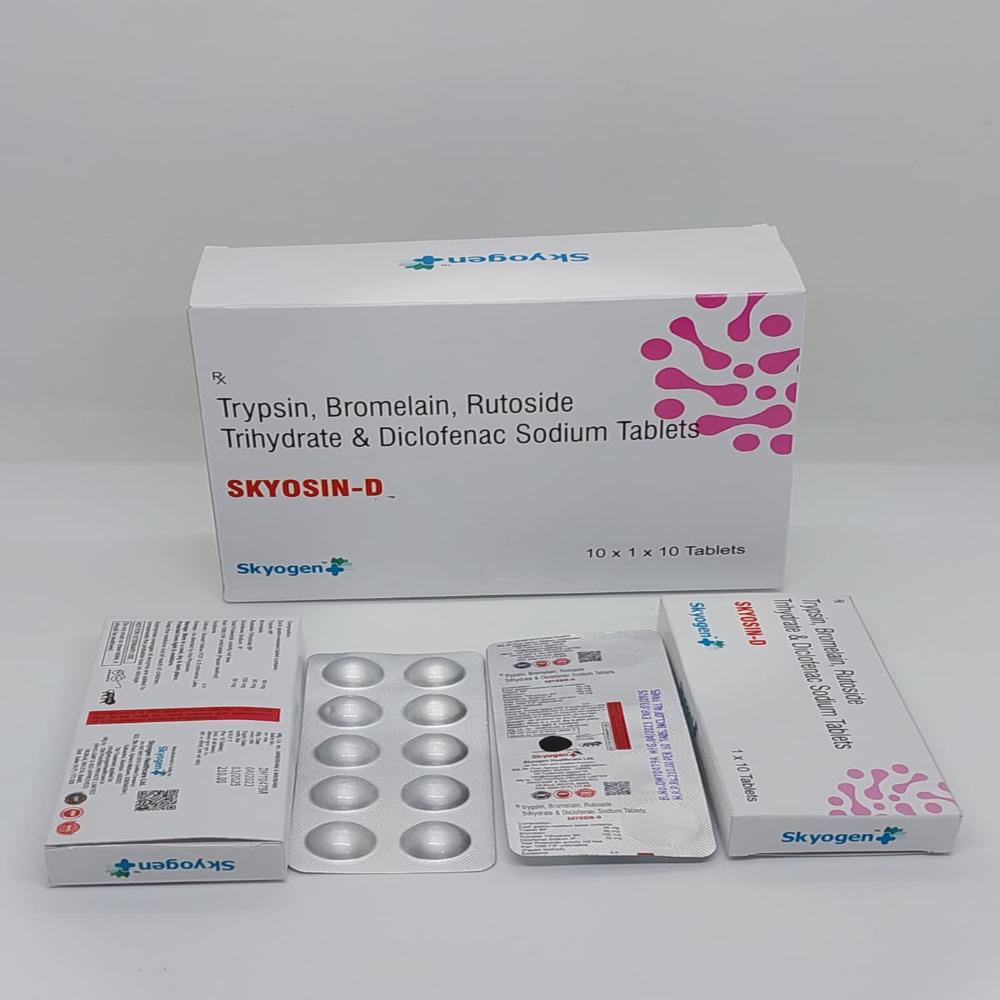 TRYPSIN 48, BROMELAIN 90, RUTOSIDE TRIHYDROTE 100, DICLOFENAC SODIUM 50 TABLET