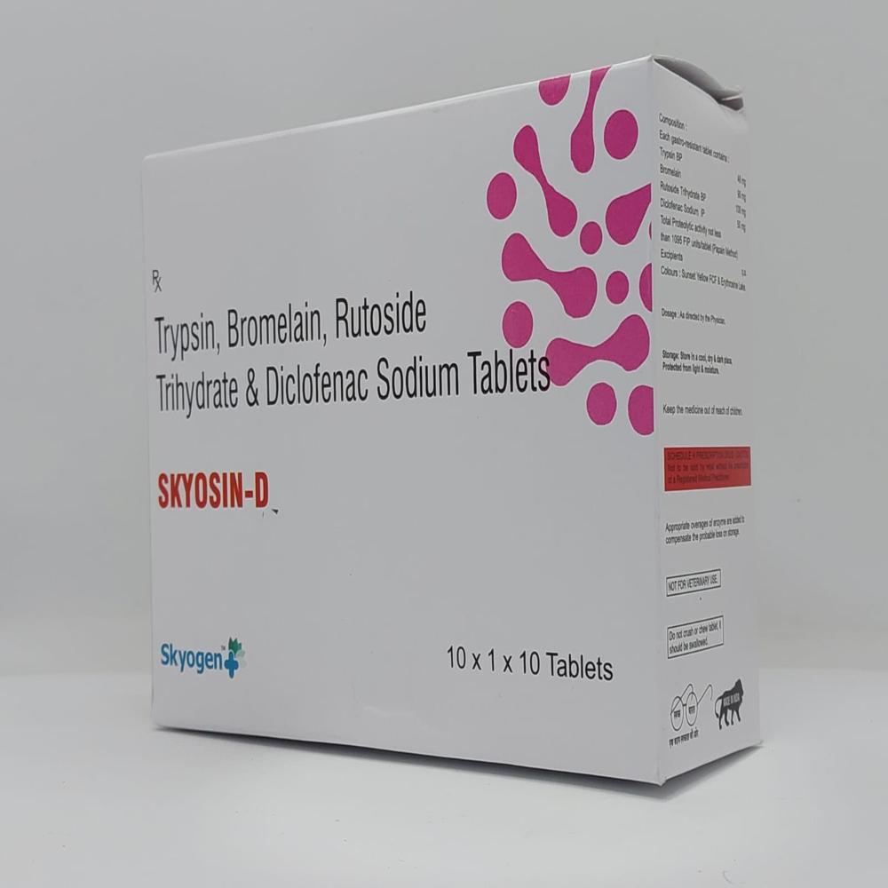 TRYPSIN 48, BROMELAIN 90, RUTOSIDE TRIHYDROTE 100, DICLOFENAC SODIUM 50 TABLET