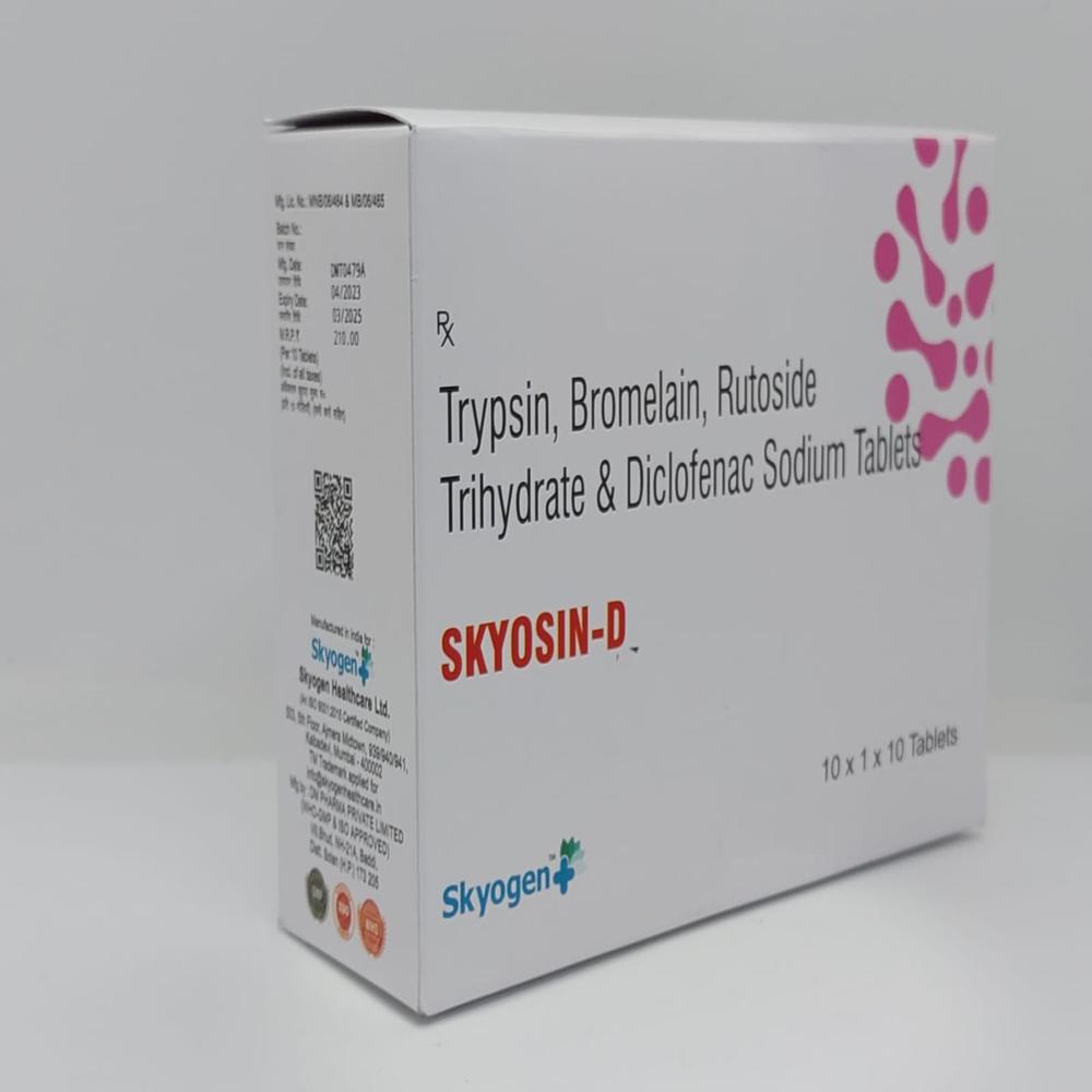 TRYPSIN 48, BROMELAIN 90, RUTOSIDE TRIHYDROTE 100, DICLOFENAC SODIUM 50 TABLET