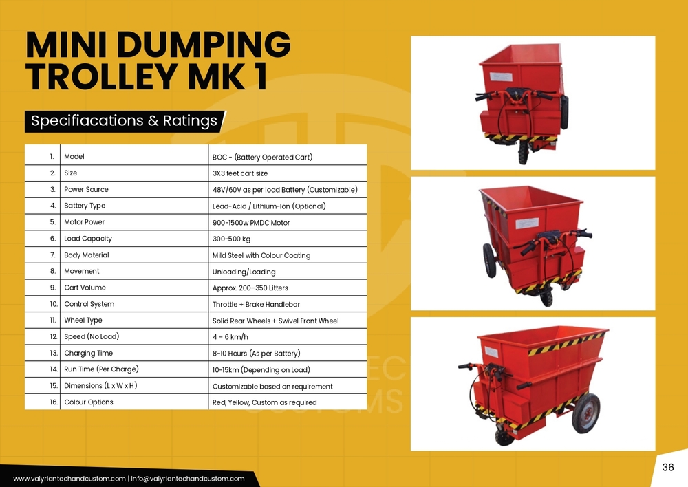 Electric Construction Cart (Semi Auto) - Application: Material Handling