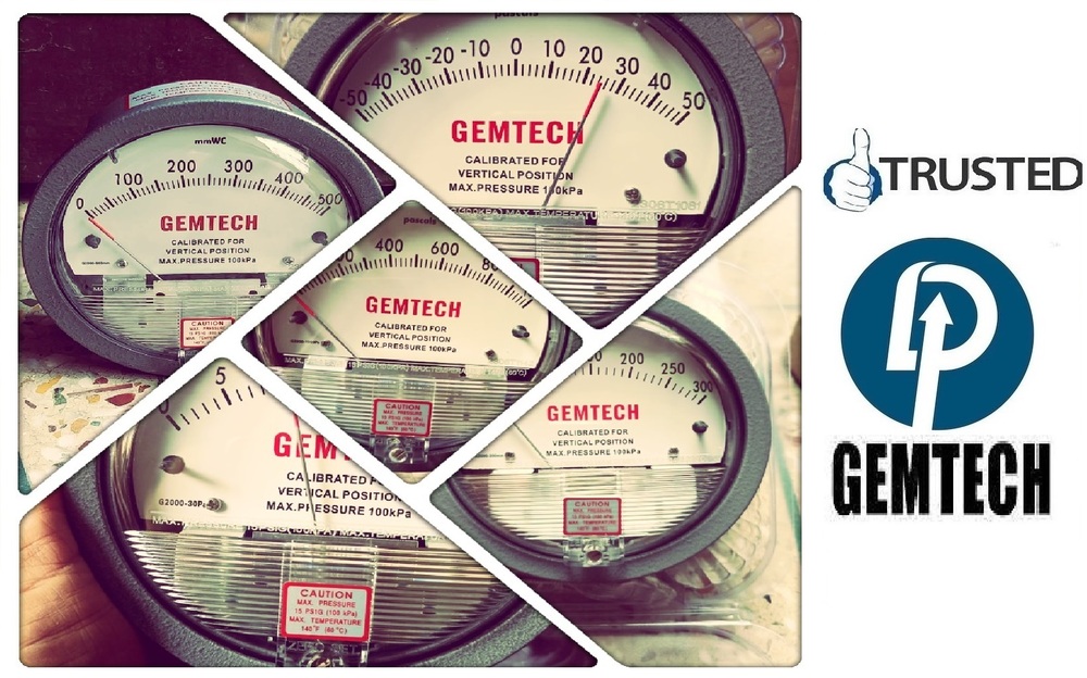 GEMTECH DIFFERENTIAL PRESSURE GAUGE 100% Original