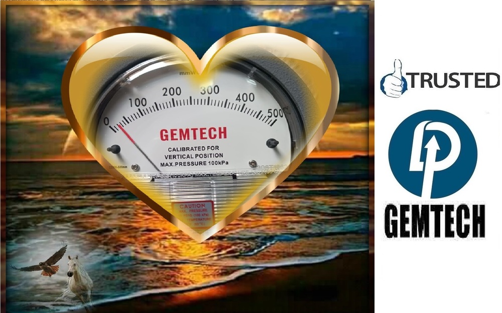 GEMTECH DIFFERENTIAL PRESSURE GAUGE 100% Original