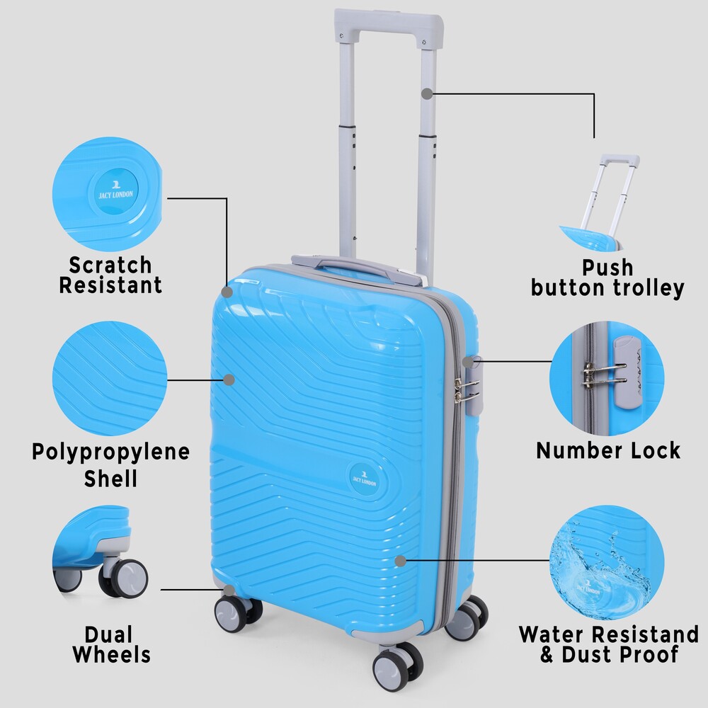 sky blue cabin trolley bag