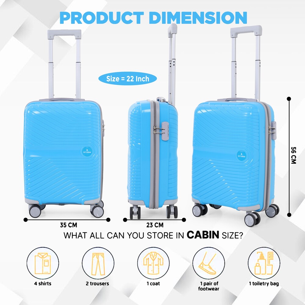 sky blue cabin trolley bag