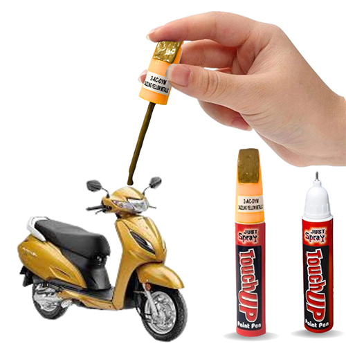 Dazzling Yellow Metallic Activa Scooty Scratch Remover Paint Pen - Physical Form: Liquid