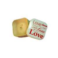 Printed Square Tin Candle Container - Color: Any Color