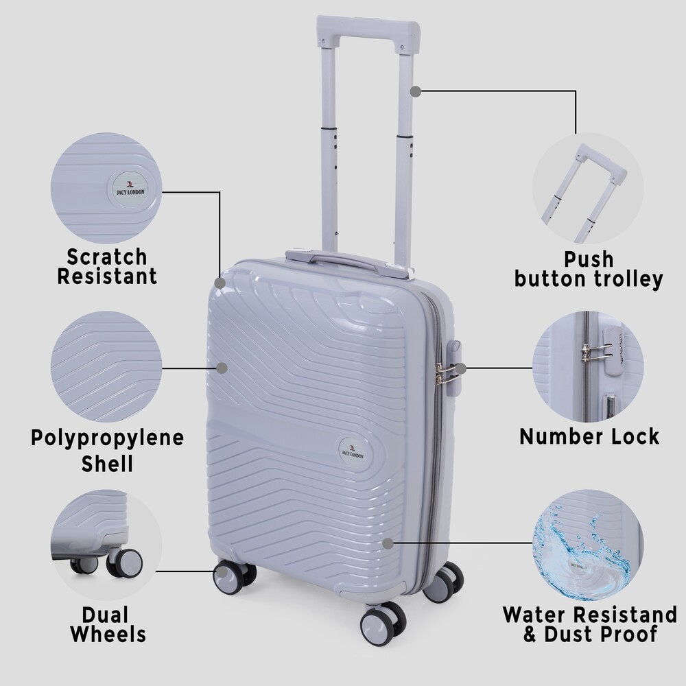 Grey cabin trolley suitcase
