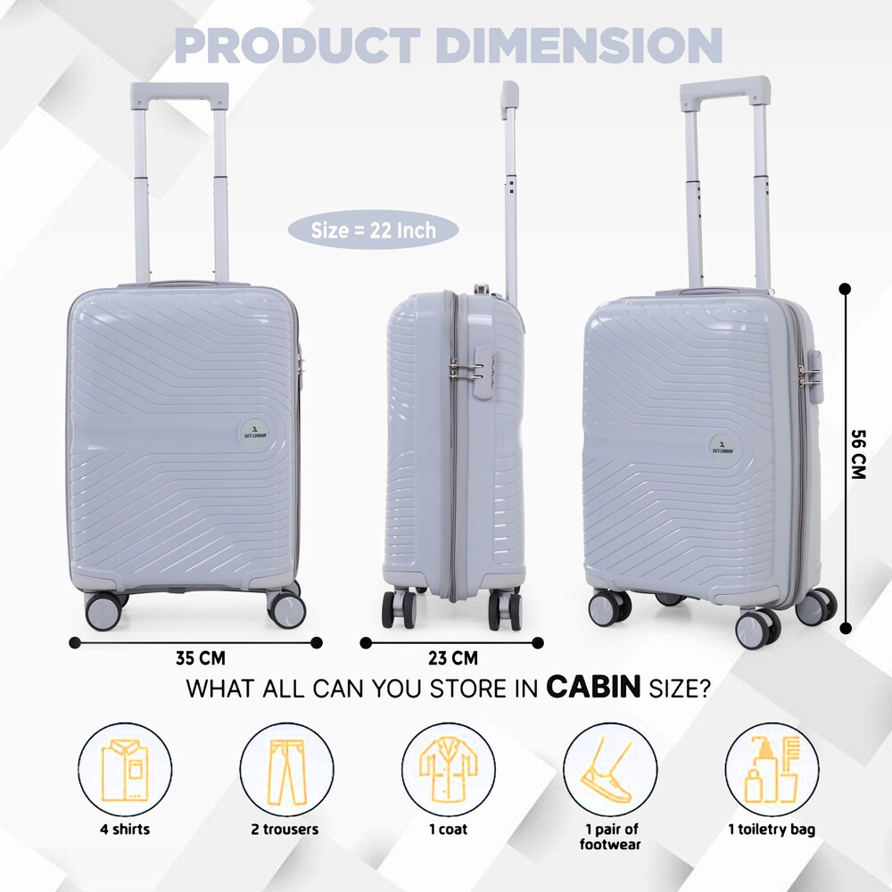 Grey cabin trolley suitcase