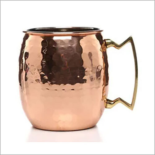 Hammered Copper Moscow Mule Mugs - Color: Gold