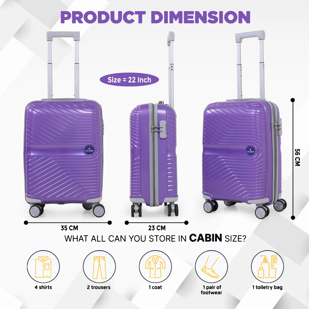 Purple cabin trolley suitcase