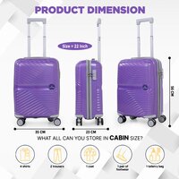 Purple cabin trolley suitcase