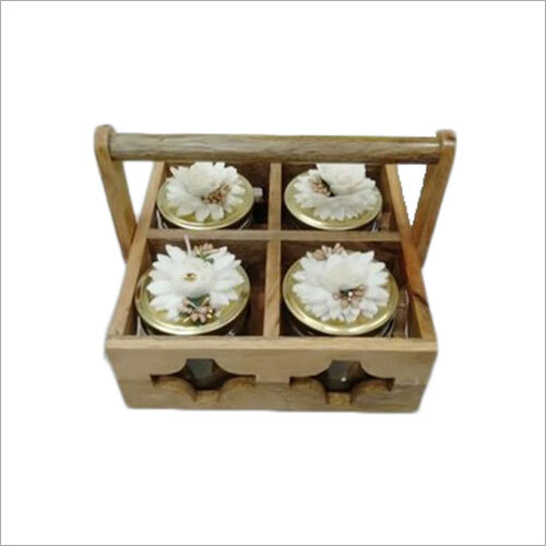 Wooden 4 Compartment Table Caddy