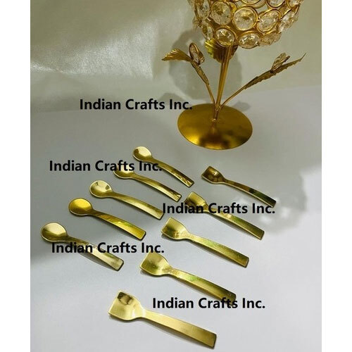 New Design Stainless Steel 2.5 Inch Shilajeet Spoon - Color: Gold