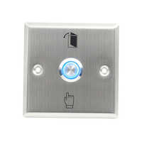 Led Square Metal Exit Switch - Color: Silver