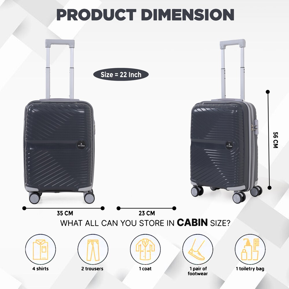 Dark Grey cabin trolley suitcase