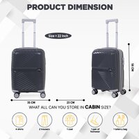 Dark Grey cabin trolley suitcase