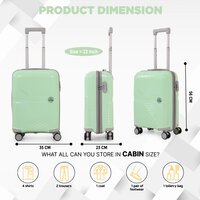 Pistachio green abin trolley suitcase