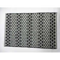 Cotton Handloom Durries - Cotton-polyester Blend, Black And White Color, Plain Design | Durable For Home And Industrial Use