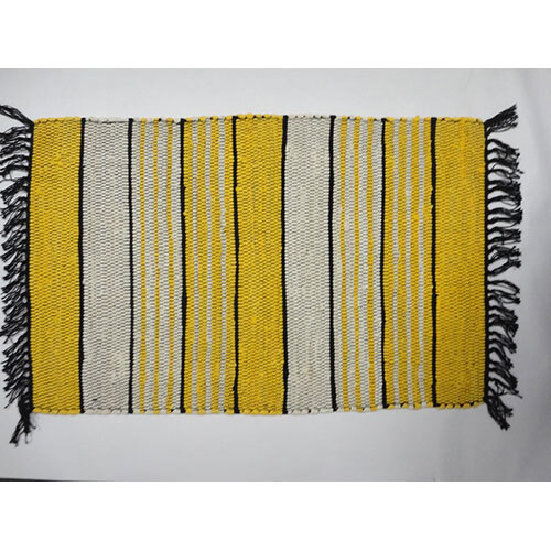 Yellow And White Handloom Durries - Application: Industrial