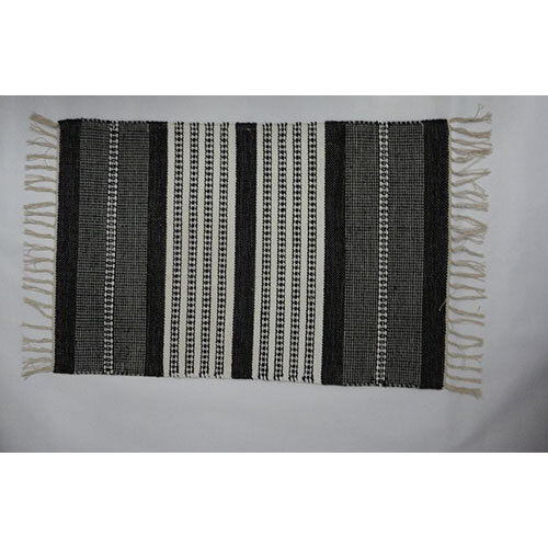 Black And White Striped Handloom Durrie - Application: Industrial
