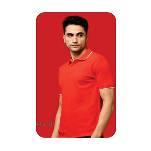 Mens Red Cotton T-Shirt - Age Group: Adult