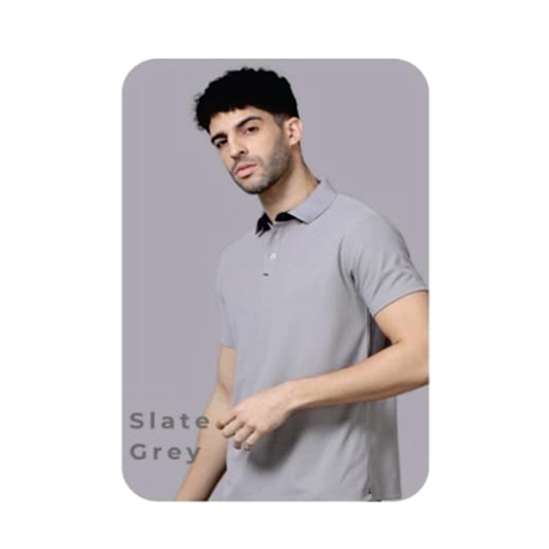 Mens Slate Grey Polo T-Shirt - Age Group: Adult