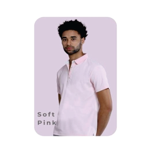 Mens Soft Pink Polo T-Shirt