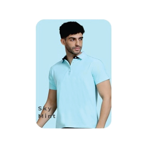 Mens Sky Mint Polo T-Shirt - Age Group: Adult