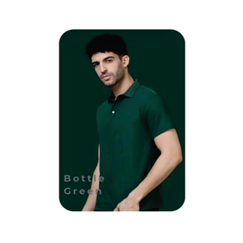 Mens Bottle Green Polo T-Shirt - Age Group: Adult