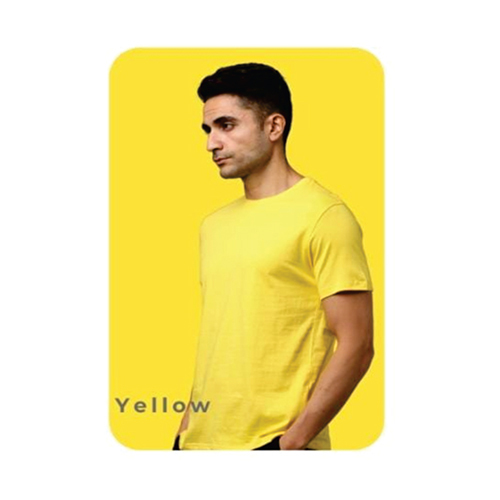 Pima Yellow Crew Neck Cotton T-Shirt