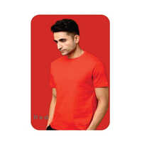 Pima Red Crew Neck Cotton T-shirt - Age Group: Adult