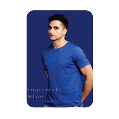Pima Imperial Blue Crew Neck Cotton T-Shirt