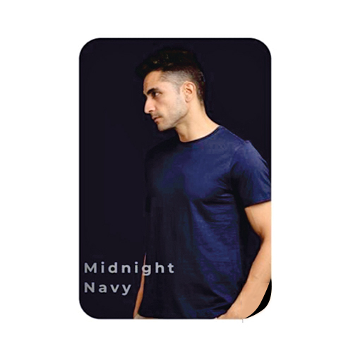 Pima Midnight Navy Blue Crew Neck Cotton T-Shirt