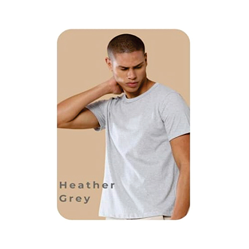 Heather Grey Sustainable 3D Crew Neck T-Shirt